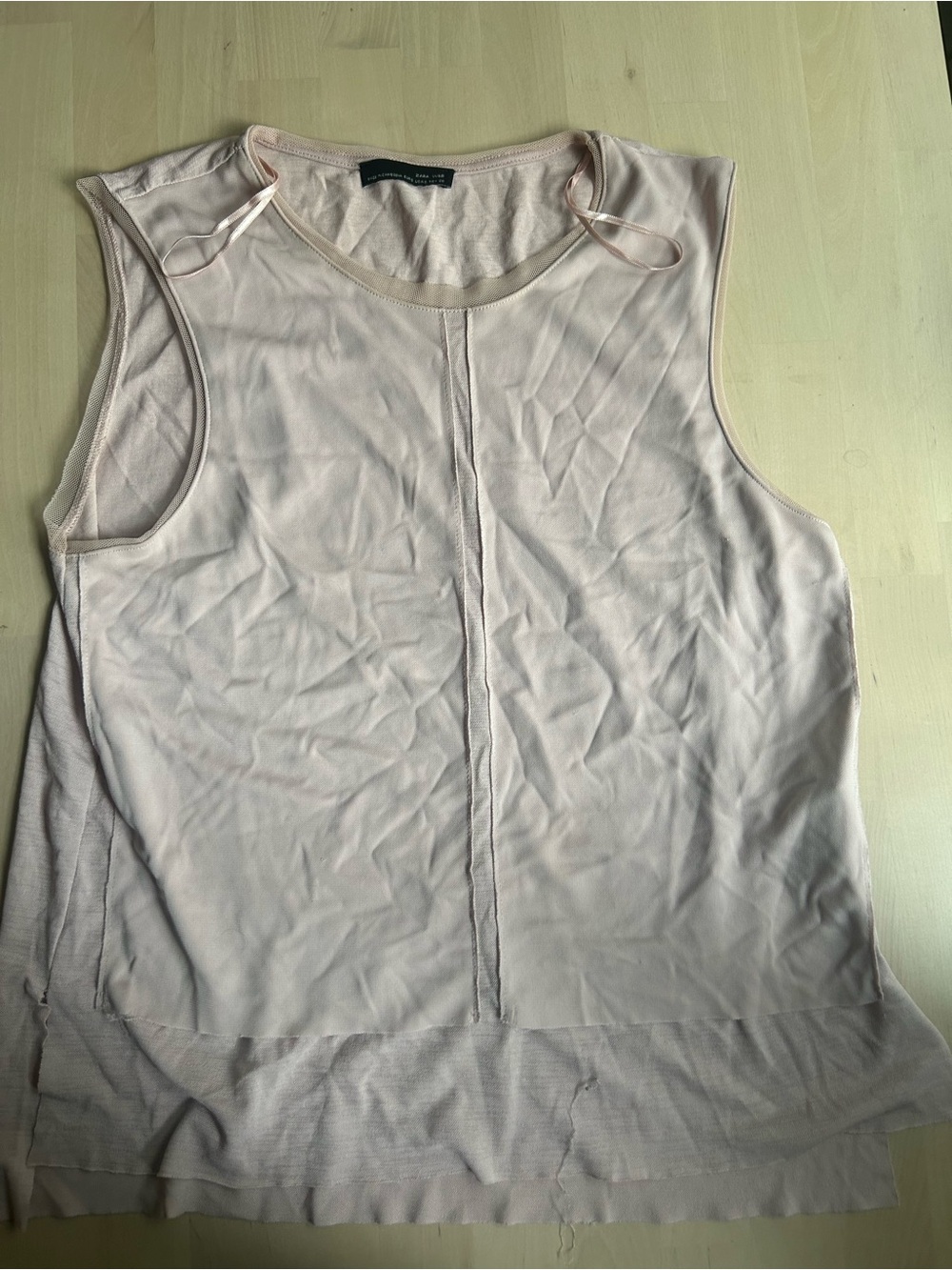 Zara Light Blush Sleeveless Tank Top
